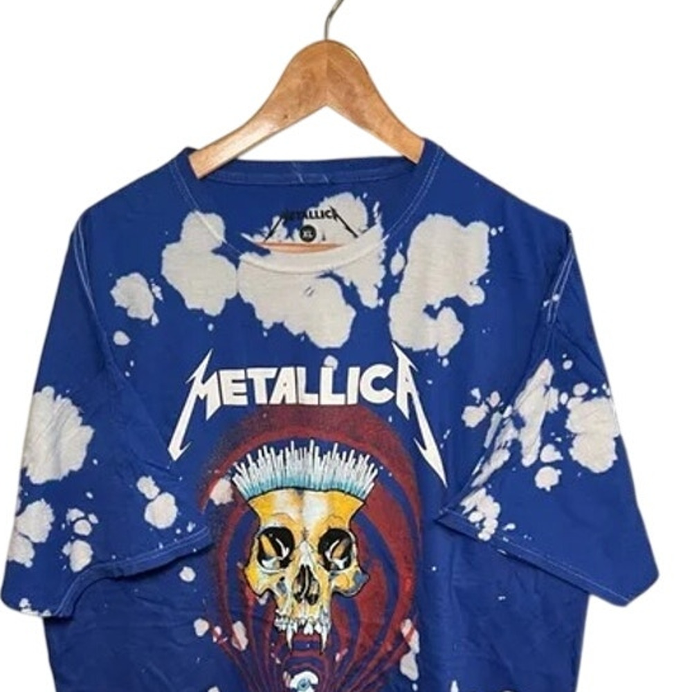 Metallica Vintage Style In Vertigo You Will Be TyeDye ShortSleeve Shirt L Blue - Picture 3 of 15